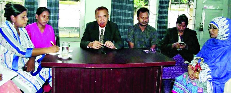 RANGPUR: Adv MA Basher Tipu, President, Rangpur District Protibondhi Legal Aid Committee presiding over a meeting on legal aid for the physically challenged people at Rangdhahu Zilla Protibondhi Adhikar Sangstha office in the city on Monday.