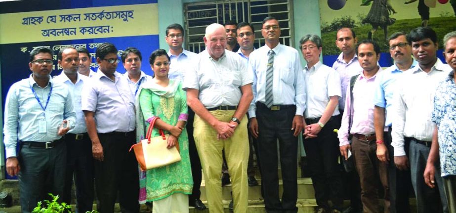 Swapan Kumar Roy, General Manager of SME & Special Project Development of Bangladesh Bank, Takeo Matsuzawa, Team Leader of JICA-financed 'Financial Sector Project for the Development of SME' of BB and Patrick Houard Debraconier, Loan Appraisal Special