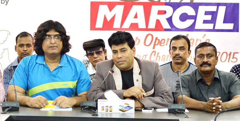 Vice-President of Bangladesh Bodybuilding Federation and First Senior Additional Director of Walton FM Iqbal Bin Anwar Dawn speaking at a press conference at the Auditorium of National Sports Council Tower on Tuesday.