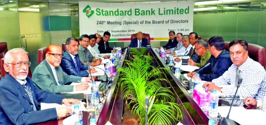 Kazi Akram Uddin Ahmed, Chairman of Standard Bank Ltd, presiding over its 240th board meeting at its board room on Wednesday.