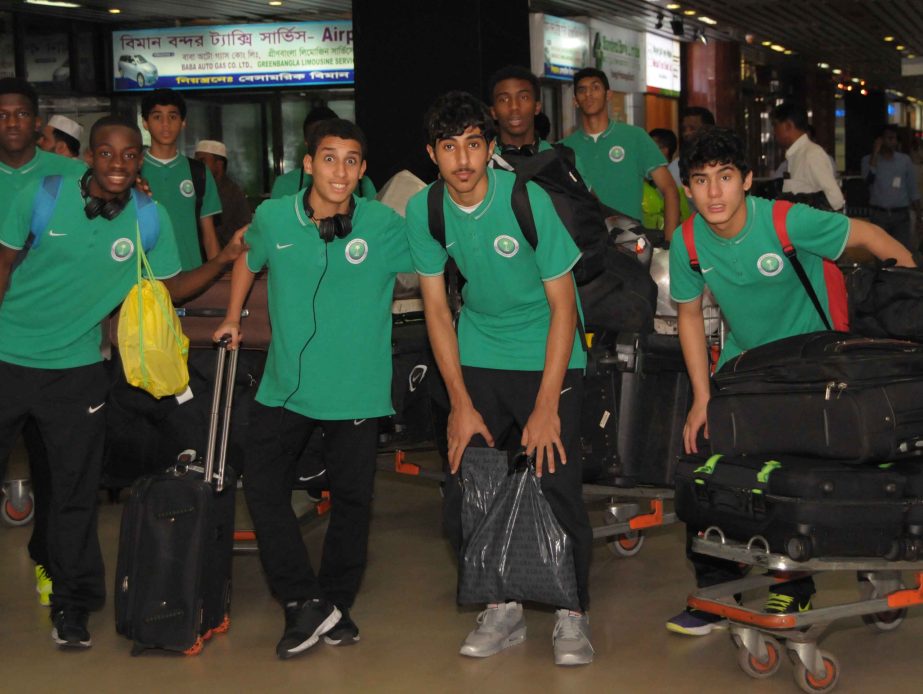 Players of Saudi Arabia U-16 Football team arrived at Hazrat Shahjalal International Airport on Thursday.