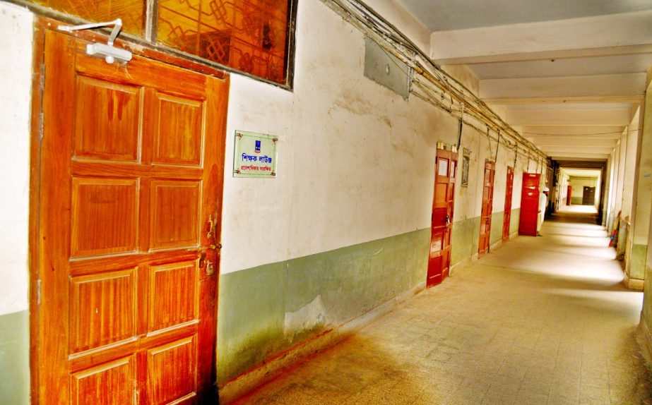 A view of DU teachersâ€™ room remained shut on Thursday as they observed work abstention for separate Pay Scale for them.