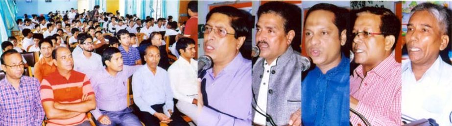 Deputy Commissioner of Chittagong Mesbah Uddin and other guests speaking at a seminar at Collegiate High School yesterday.