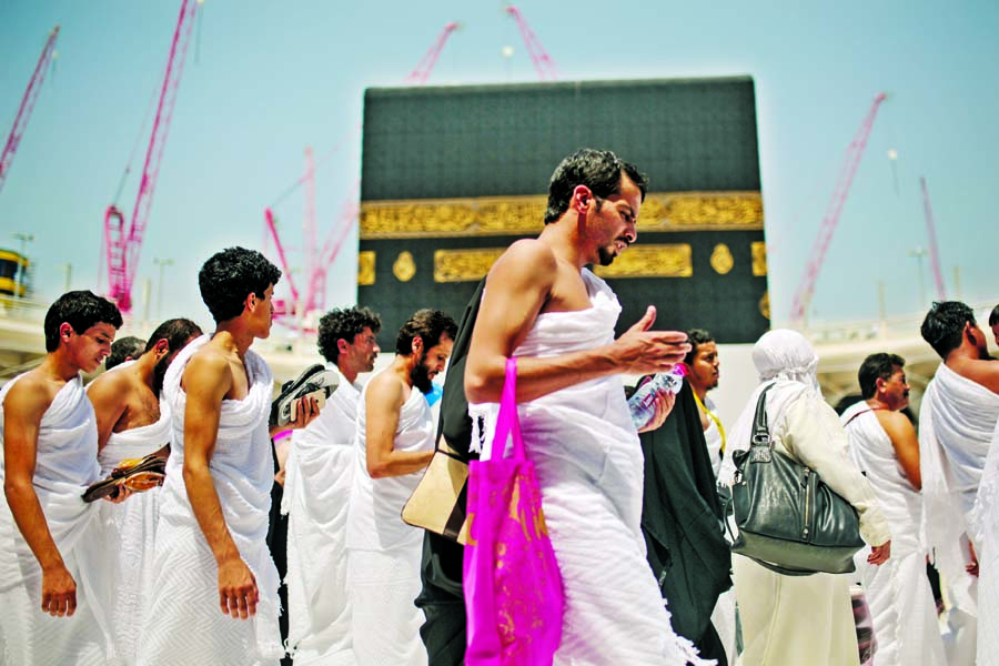 Muslim pilgrims circle the Kaaba in the holy city of Mecca as first rite of Hajj. Internet photo