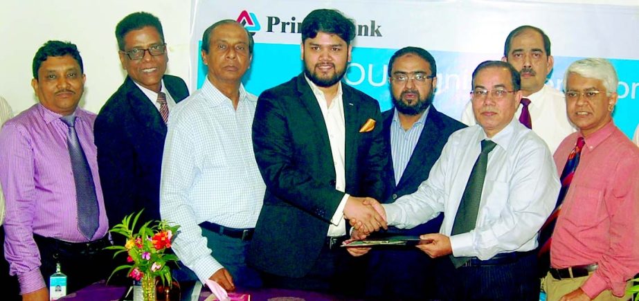 Habibur Rahman, Deputy Managing Director of Prime Bank and Salehin F Nahian, Director Marketing and HR of Hotel Star Pacific, Sylhet sign a MoU to give discount for the cardholders on hotel service at the hotel premises recently. Fakhor Uddin Ali Ahmed,