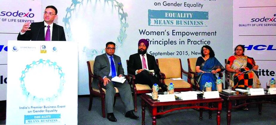 Wafi SM Khan, Chief Executive Officer of Green Delta Securities and Deputy Managing Director of Green Delta Insurance, speaking at a panel discussion on "Equality Means Business: Women's Empowerment Principles in Practice" organized by UN Global Compac