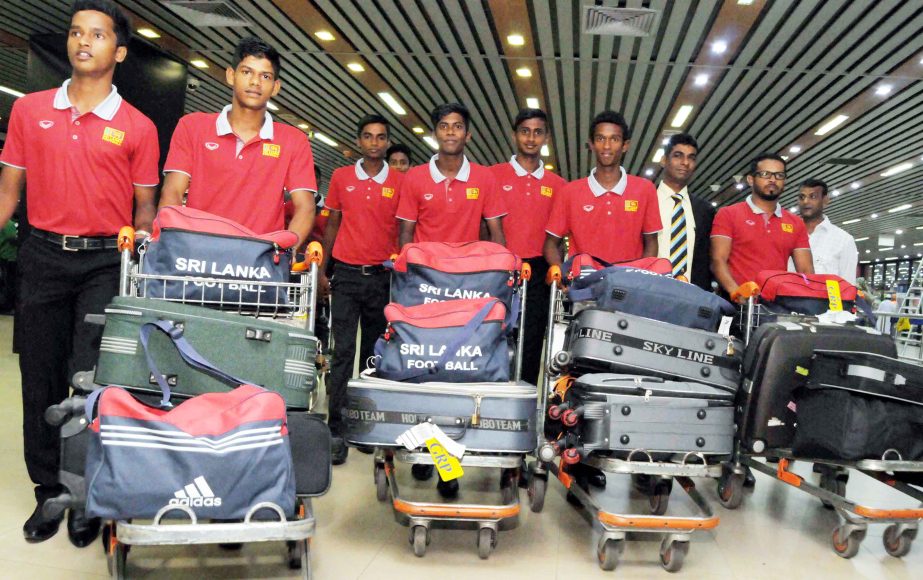 Sri Lanka U-19 Football team reached at Hazrat Shahjalal International Airport on Wednesday for AFC U-19 Championship.
