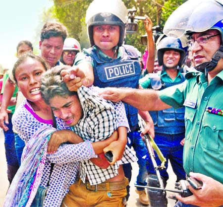 Police on Wednesday locked in clashes with students demanding fresh admission test of MBBS and Bachelor of Dental Surgery (BDS) cancelling the results claiming that question papers of the tests were leaked. The photo was taken from in front of National Mu