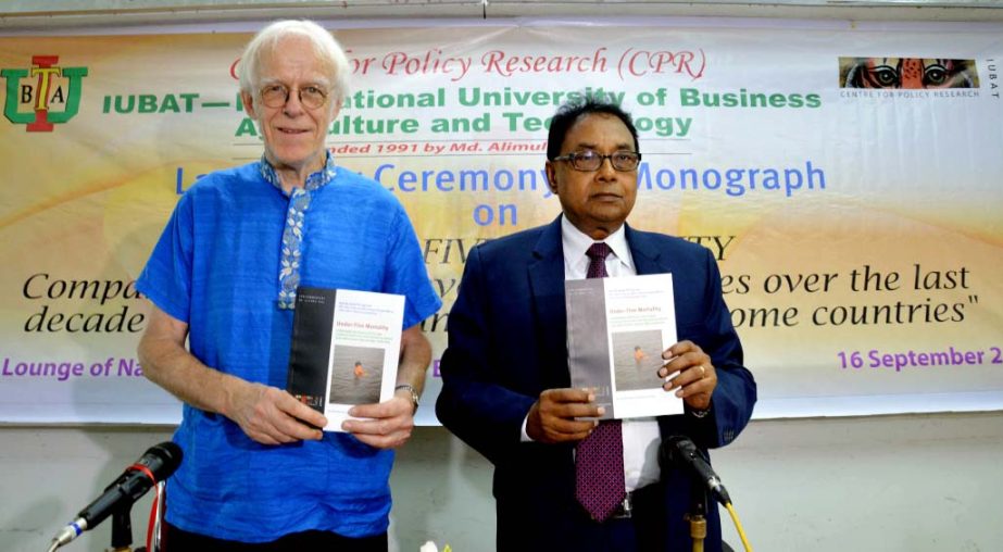 The launching of the 12th Research Monograph on Under-Five Mortality by International University of Business Agriculture and Technology at the VIP Lounge of National Press Club in the city recently.
