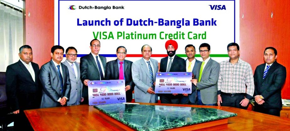 Seshadri Kulkarni, Head of Acceptance, VISA India and South Asia, Amitoj Sawhney, Director Business Development of VISA South Asia and KS Tabrez, Managing Director, DBBL were present at the VISA Platinum Credit Card launching ceremony at the bank's head