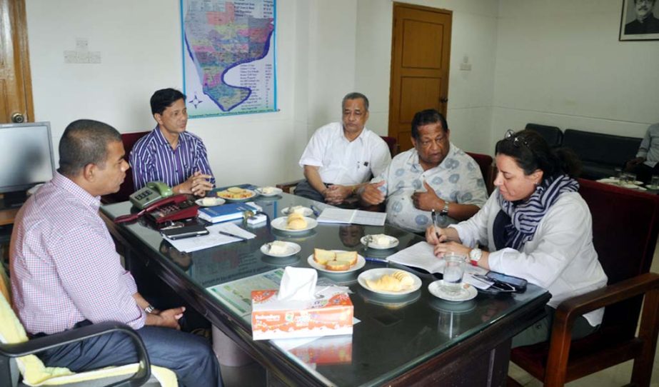 Officials of World Health Organisation hold a discussion meeting on EPI programmes with Chief Health Officer Dr Selim Aktar Chowdhury at the city cotrporation yesterday.