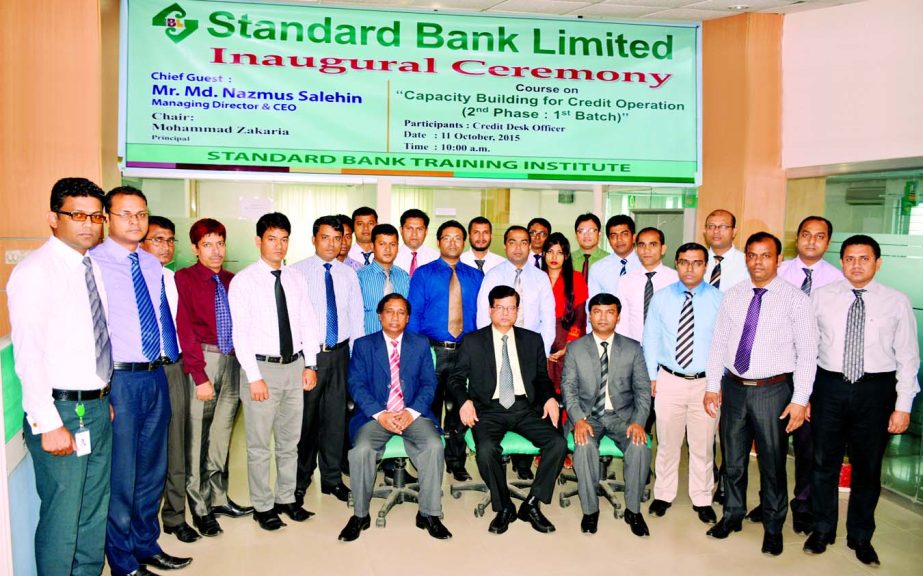 Md Nazmus Salehin, Managing Director of Standard Bank Limited, inaugurating a 5-day long course on "Capacity Building for Credit Operation" at its training institute recently.