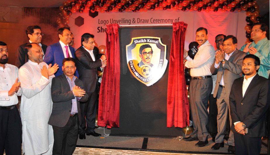SAFF and BFF President Kazi Mohammad Salahuddin and Chittagong City Corporation Mayor AJM Nasiruddin unveiling Sheikh Kamal International Club Cup Football Tournament logo at a colourful ceremony at Westin Hotel in the city on Monday.