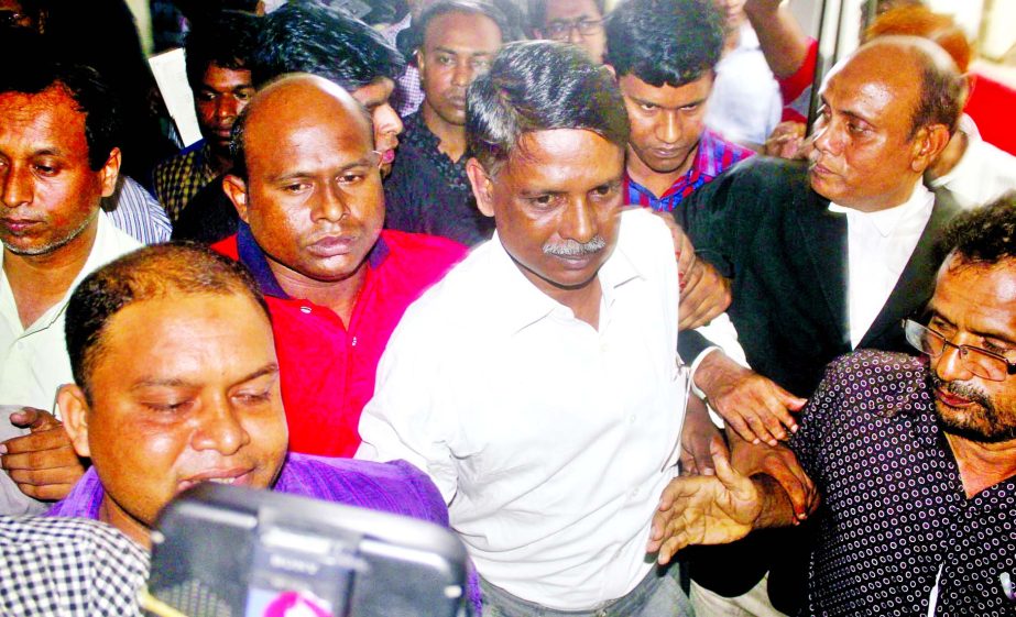 Manjurul Islam Liton MP of Gaibandha who shot a minor boy and was absconding appeared before the High Court on Monday for bail, but the court rejected his prayer asking him to surrender at lower court.