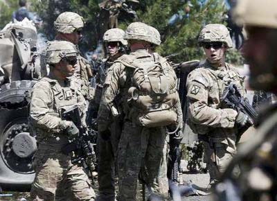 US troops arrive at the site of a suicide bomb attack in Kabul, Afghanistan.