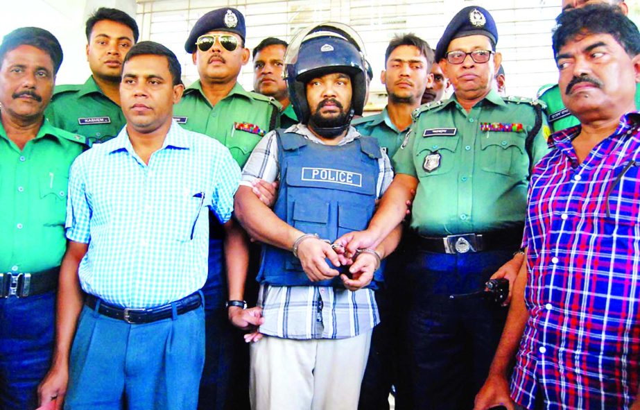 Prime accused of Sheikh Samiul Alam Rajon killing Kamrul Islam taking to jail after producing him before court of Sylhet Metropolitan Magistrate on Friday.