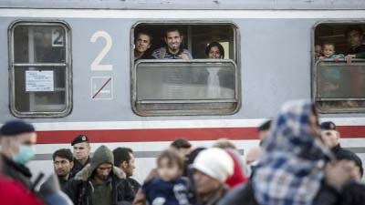 A train carrying nearly 2,000 migrants pulled in at Cakovec to send them on different journeys towards the Slovenian border.