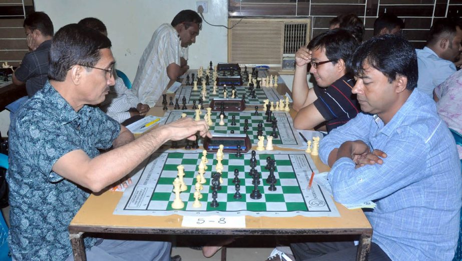 A moment of National Chess Tournament at the Federation room on Monday.