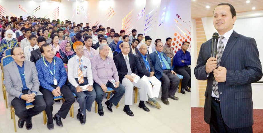 Md. Sabur Khan, Chairman, Board of Trustees of Daffodil International University speaks at a workshop on "Entrepreneurship Management Education in the perspective of Bangladesh" held on Monday at the University.