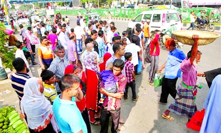 Commuters in the city continued to face immense sufferings also on Tuesday, as the bus operators skipped the schedule stoppages and routes to avert action of the BRTA's mobile courts against charging extra fare and other irregularities.