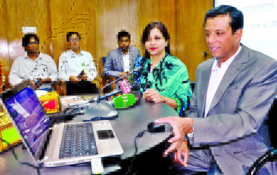 Prime Minister's ICT Adviser Sajeeb Wazed Joy inaugurated the test operation of the biometric SIM registration system of mobile at the Ministry of Post and Telecommunication on Wednesday. State Minister of the ministry Tarana Halim was also present on th