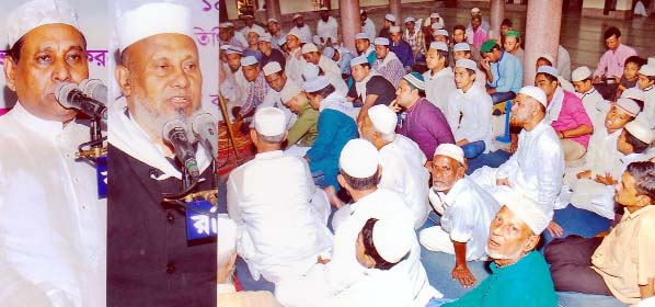 A B M Mohiuddin Chowdhury, President, Chittagong City Awami League speaking at a daylong discussion meeting and a milad mahfil organised by Hazrat Khaja Goribuddin Mazar and Masjid Waquf Committee premises recently.