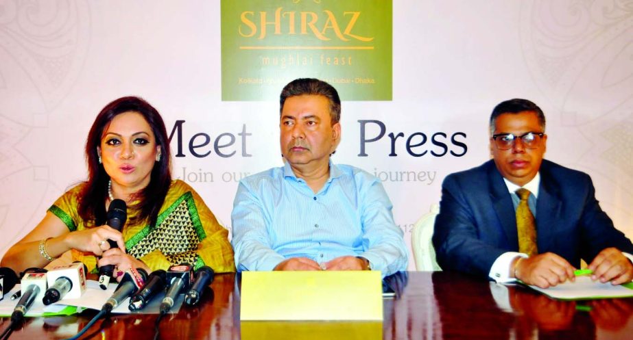 Seema Haider Chaudhury, Managing Director of Al-Noor Restaurant & Catering Services (owning company of Shiraz Restaurant in Bangladesh) is seen with Syed Shahid Ahmed (adviser) (left) and Deepanjan Ghosh, Manager of the Restaurant.