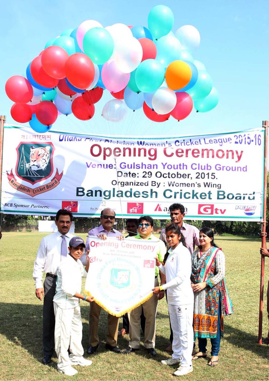 The opening ceremony of First Division Women's Cricket League held at the Gulshan Youth Club Ground on Thursday.