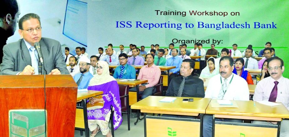 Abdul Hamid Mia, Additional Managing Director of National Bank Limited, inaugurating a daylong workshop on 'ISS Reporting to Bangladesh Bank' at the bank's Training Institute recently. Kazi Kamal Uddin Ahmed, Executive Vice President & Head of Informat