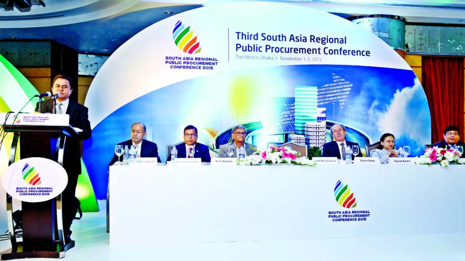 Planning Minister AHM Mustafa Kamal, addressing the inaugural ceremony of a 3-daylong international conference titled 'Third South Asia Regional Public Procurement Conference' at a city hotel on Sunday.