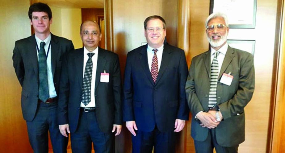 Kurt W Tong, Principal Deputy Assistant Secretary of State for Economic and Business Affairs (2nd from right), Hafizur Rahman Khan, President of IBFB (3rd from right), Mahmudul Islam Chowdhury, Founding President of IBFB (right) and Gilbert Morton, Office