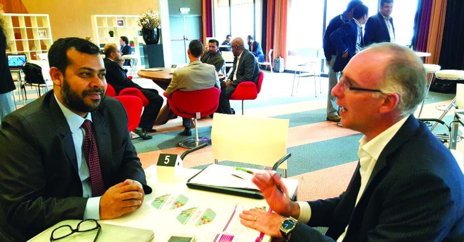 Md Rashed Karim, Head of Software, Daffodil Computers Ltd. presenting Daffodil Computers product to a Dutch partner at NTF III Bangladesh Creative Industries B2B Matchmaking" at Amsterdam in Netherlands from November 3-6, 2015.