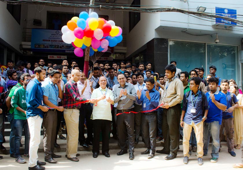 Pro-Vice Chancellor of American International University-Bangladesh, Prof Dr Charles C Villanueva inaugurates a 7 day long indoor games competition recently to mark the 20th Founding Anniversary of the University.