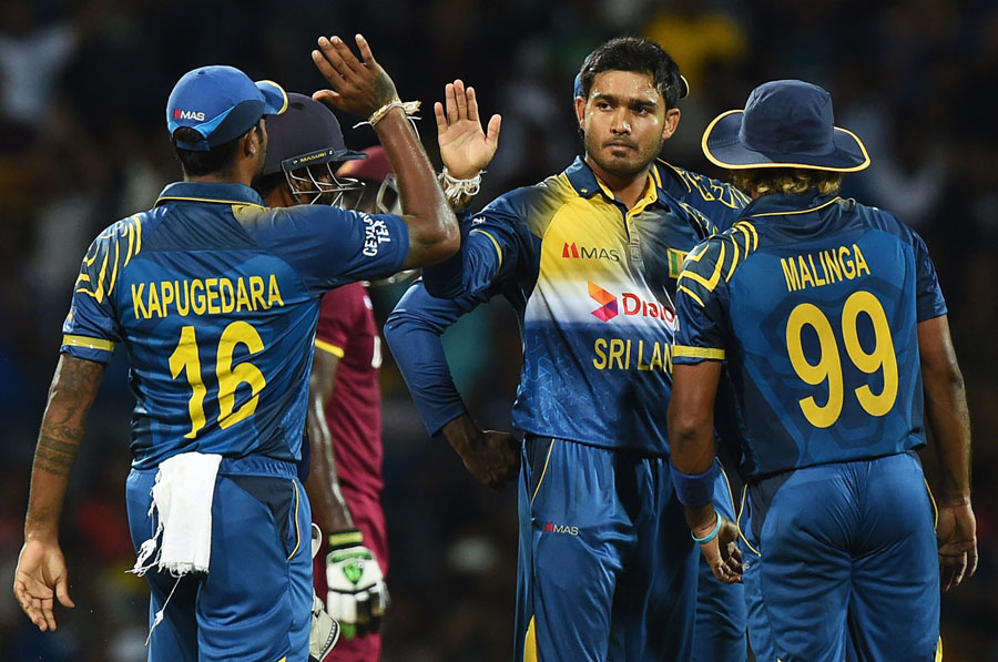 Milinda Siriwardana claimed two vital wickets during the 1st T20 match between Sri Lanka and West Indies at Pallekele on Monday.
