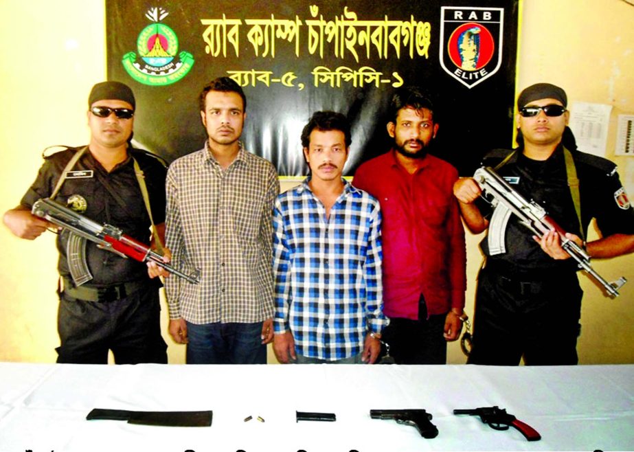 Three suspected killers of Japanese National Hoshi Kunio arrested by RAB-5 from Chapainawabganj on Friday.