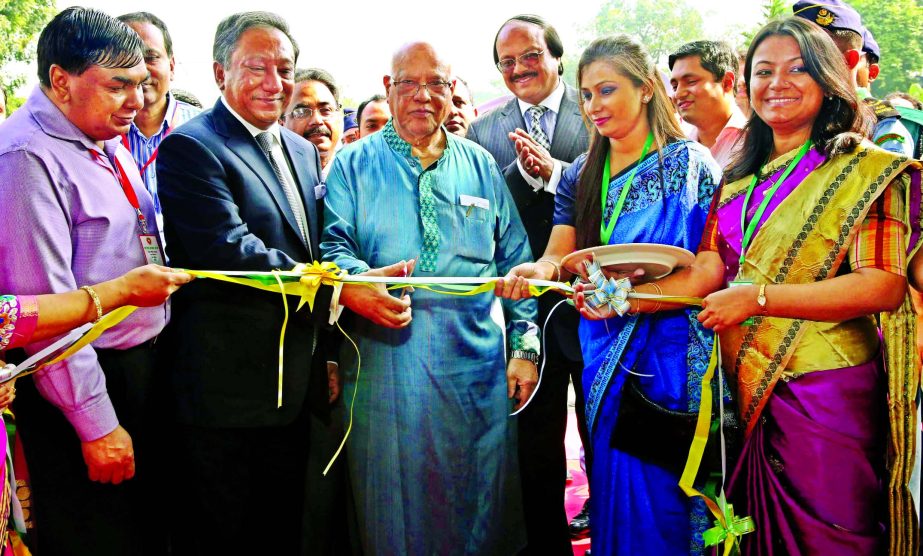 Finance Minister AMA Muhith, inaugurating the "Winter Tax Fair-2015" in the city on Saturday. Nazibur Rahman, Chairman of the National Board of Revenue was present.