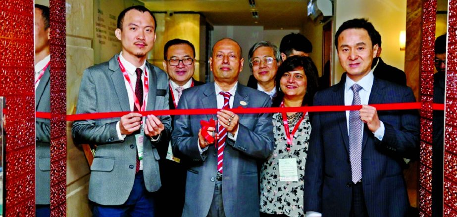 Export Promotion Bureau (EPB) Vice-Chairman Shubhashish Bose inaugurating the two-day long 'Taiwan Textile Fair 2015' at Six Seasons Hotel in the city on Monday. Lisa Chuang, Global sales Representative of CHI HSUS Color Litho Graphy Co Ltd, Miranda Pan