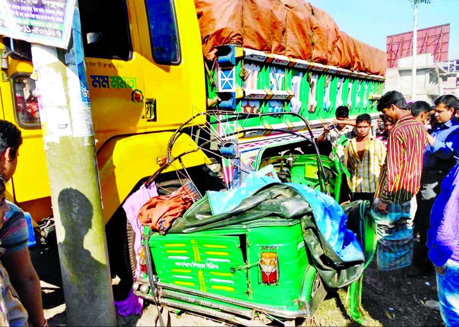 Five persons including three women and a girl student were killed in a head-on collision between truck and a CNG-run auto-rickshaw on Comilla-Chittagong highway at Fatehpur in Laksam on Tuesday.
