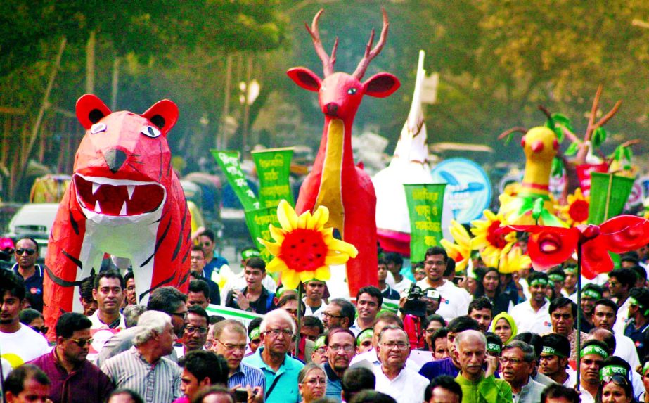 Various socio-political organisations brought out a 'Global Climate March for a Safe and Clean Bangladesh' in the city on Saturday.