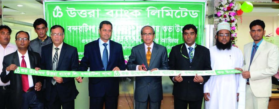 Shaikh Abdul Aziz, Managing Director and Chief Executive Officer of Uttara Bank Limited inaugurating the new premises of Bandartila Branch (Jamal shopping complex, 319344 Bandartila main road, EPZ, Chittagong) recently.