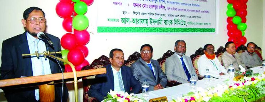 Company Secretary of Al-Arafah Islami Bank Ltd. Md. Mofazzal Hossain speaking at a 'Financial Literacy Awareness Campaign' at Sylhet recently.