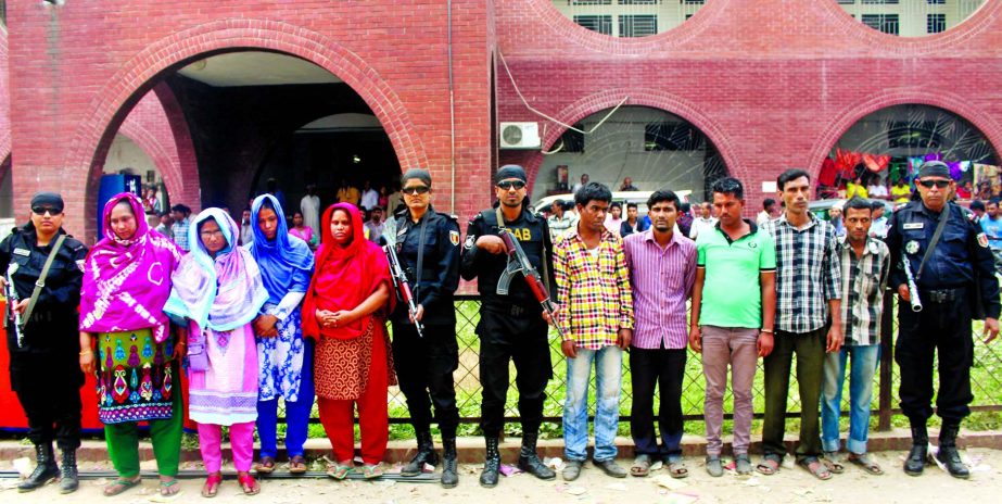 RAB mobile court on a tip off arrested 9 alleged brokers, involved in harassing the patients at the hospital. This photo was taken from Pangu Hospital in city on Tuesday.