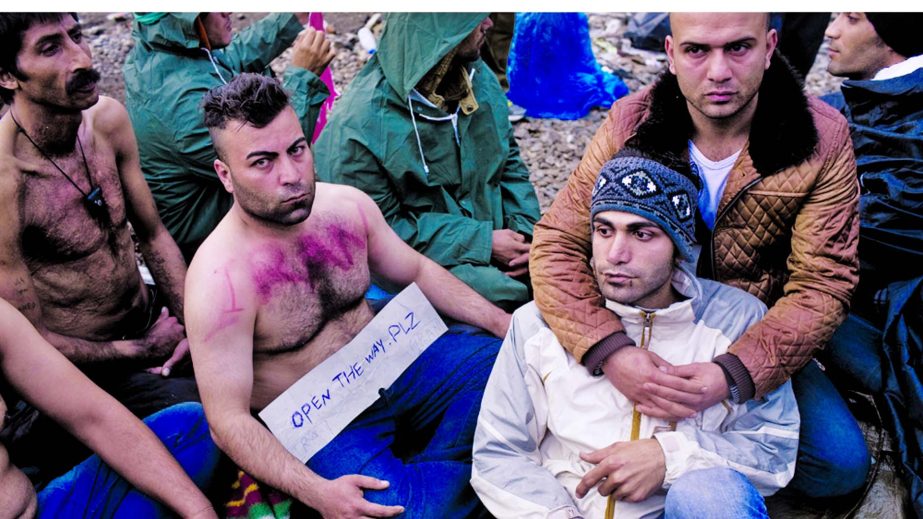 Iranian refugees sewed their mouths shut at the Greek border in protest against being denied entry into Macedonia.