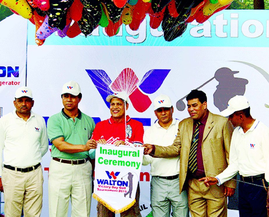 Chairman of the Walton Group SM Nurul Alam Rezvi inaugurating the Walton Victory Day Golf Tournament by releasing the balloons as the chief guest at the Golf Course in Ghatail Cantonment, Tangail on Friday.
