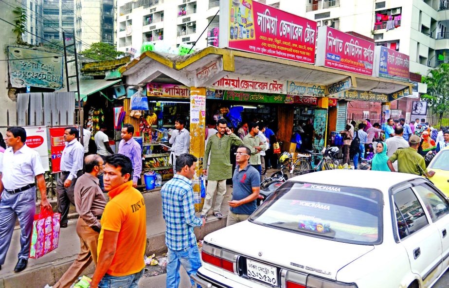 Photo shows: Bus passenger sheds now turn general store at Shahbagh area.