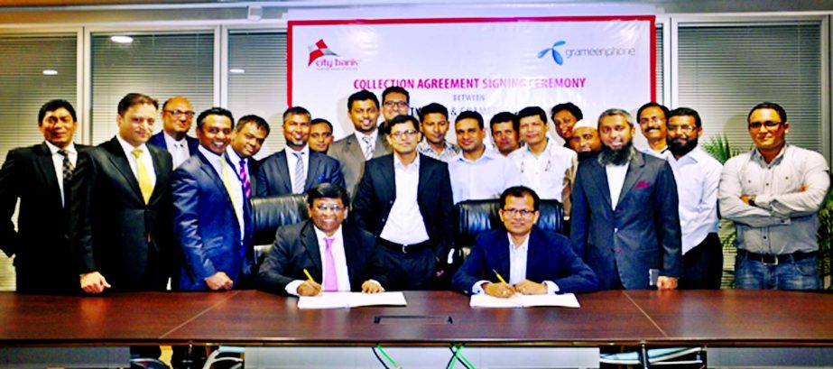 Sohail RK Hussain, Managing Director of City Bank and Dilip Pal, CFO of Grameenphone inks a deal recently. Under this agreement City Bank will provide state-of-the-art automated solutions to Grameenphone for managing their sales collection with real-time
