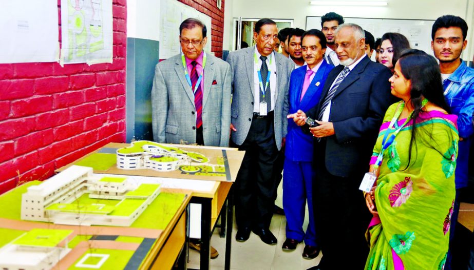 Prof Dr. S.M Mahbub-ul Haque Majumder, Dean, FSIT and Prof A M M Hamidur Rahman, Dean, FHSS of Daffodil International University (DIU) along with other distinguished guests recently visited a 10-day long Project Fair at DIU campus in the city organised by