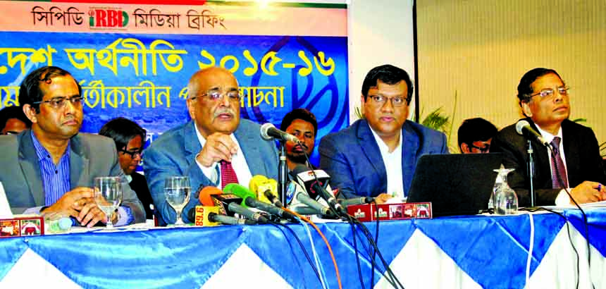 Economist Dabopriya Bhattacharya, speaking at a CPD arranged press conference at BRAC Inn Centre on Bangladesh Economic Review of 2015-2016 on Sunday.