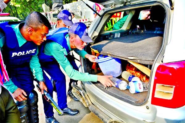 Massive search on vehicles were conducted in all key-points of the city on Wednesday to avoid any untoward situation centering verdict on appeal by war criminal Matiur Rahman Nizami.