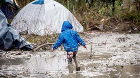 The migrant camp in Grande-Synthe, near Dunkirk, has suffered heavy rains in recent weeks.